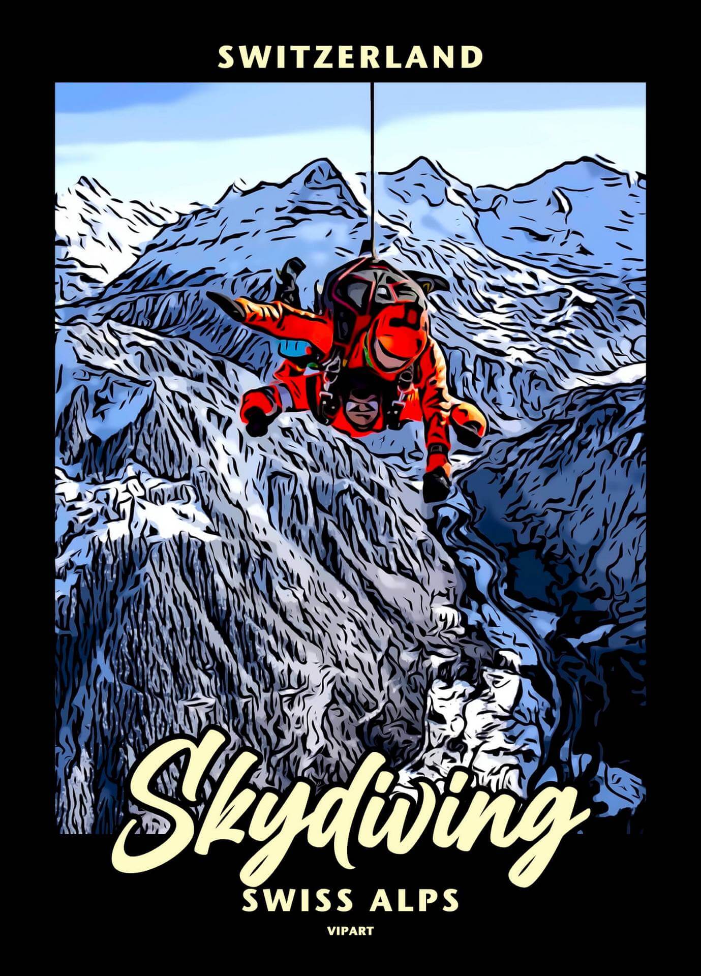VIPART poster Skydiving in Swiss Alps