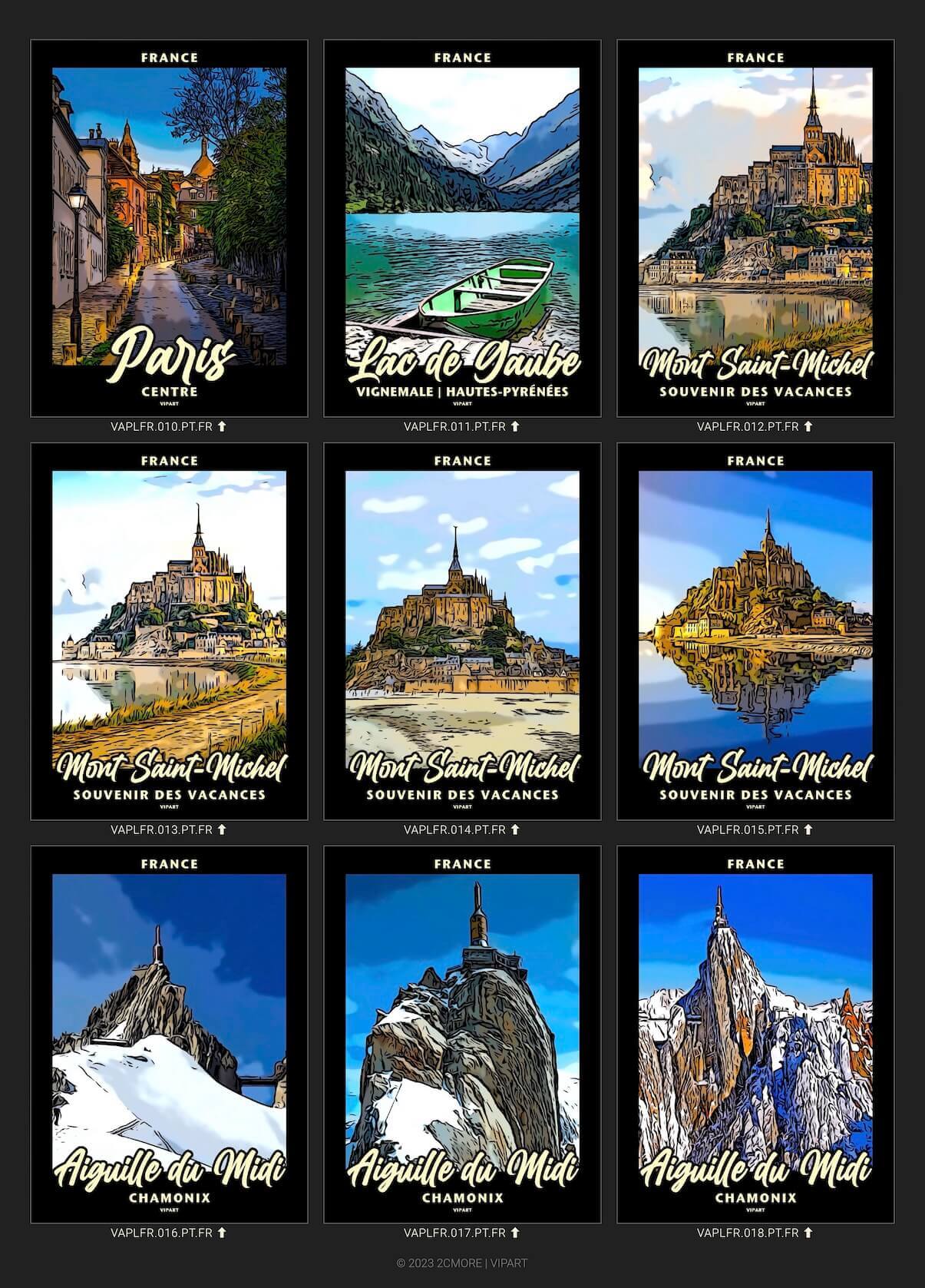 VIPART PLACES poster portfolio Frankrijk